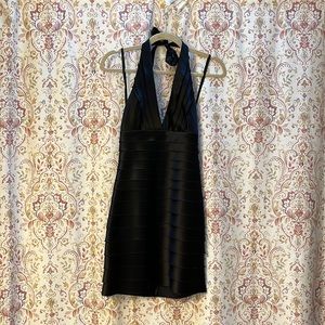 BCBCMaxAzria black mini dress. Halter top. Size 4. Worn once.